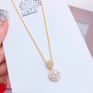 Dây chuyền nữ dạng mảnh mặt tròn đính đá thiết kế cao cấp Orin D4958