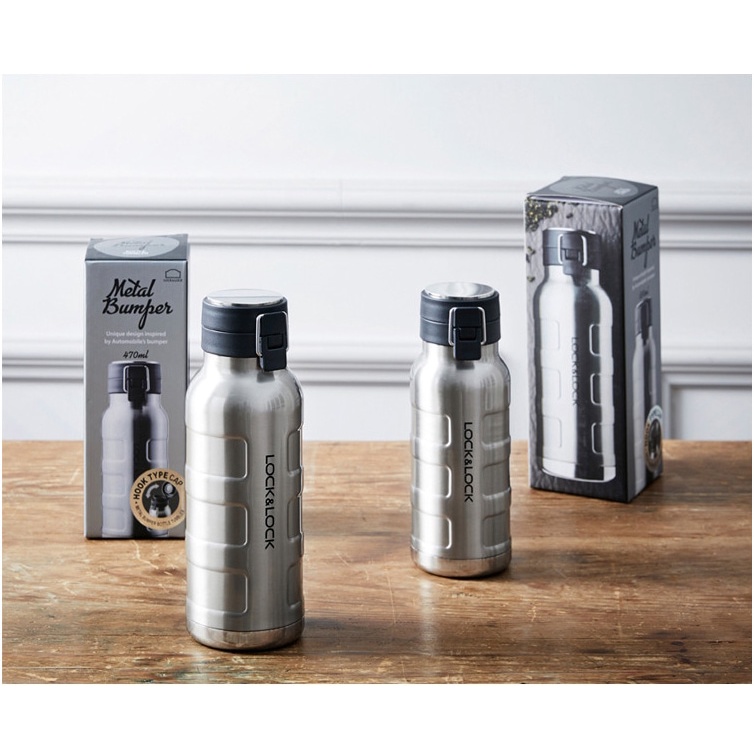 Bình Giữ Nhiệt LocknLock Thép Không Gỉ 470ml Bumper Bottle Lock&amp;Lock LHC4141SLV - T2Cmall
