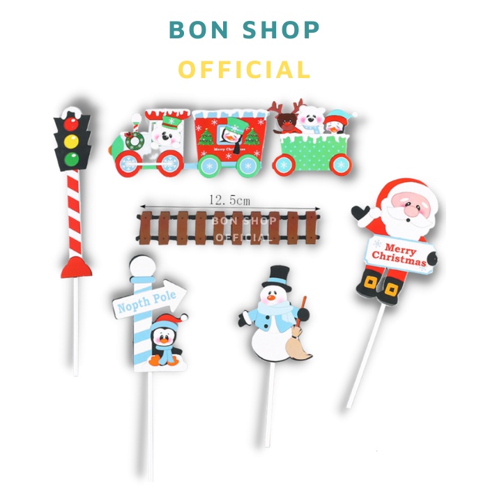 Set Topper trang trí Bánh Kem, Cupcake chủ đề Giáng Sinh - nhiều mẫu