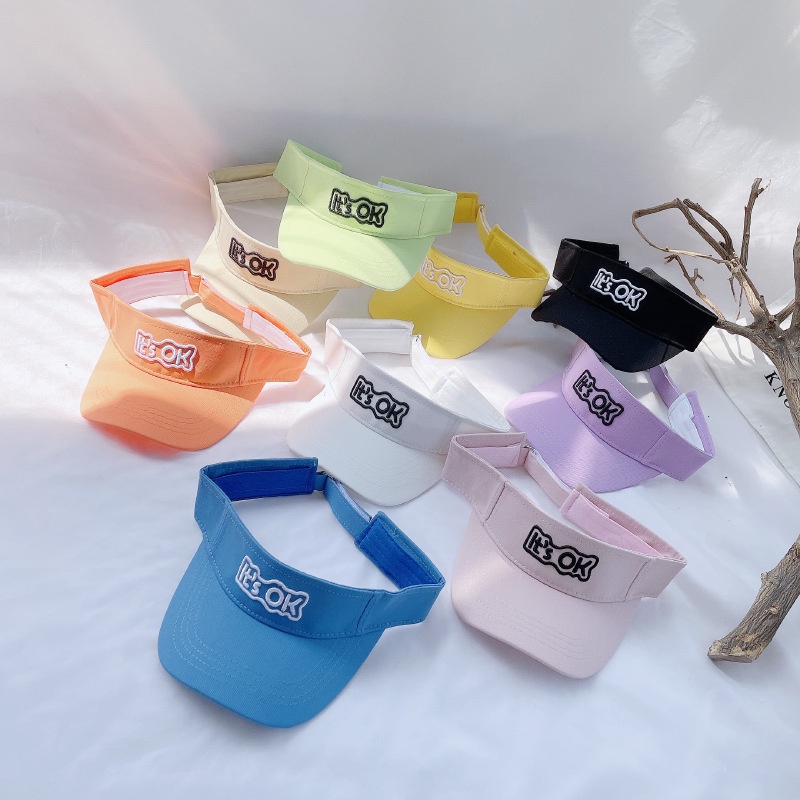 Mũ lưỡi trai nửa đầu thêu chữ It's OK thời trang hè 2021 cho bé