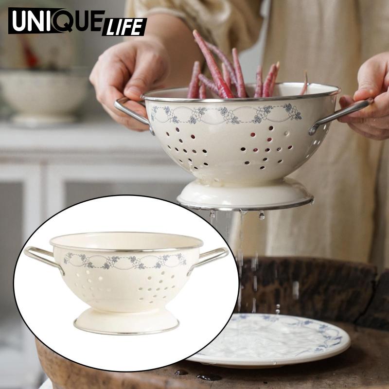Bát Tròn Đựng Salad Trái Cây Để Ráo Nước Phong Cách Retro Cho Nhà Bếp Gia Đình