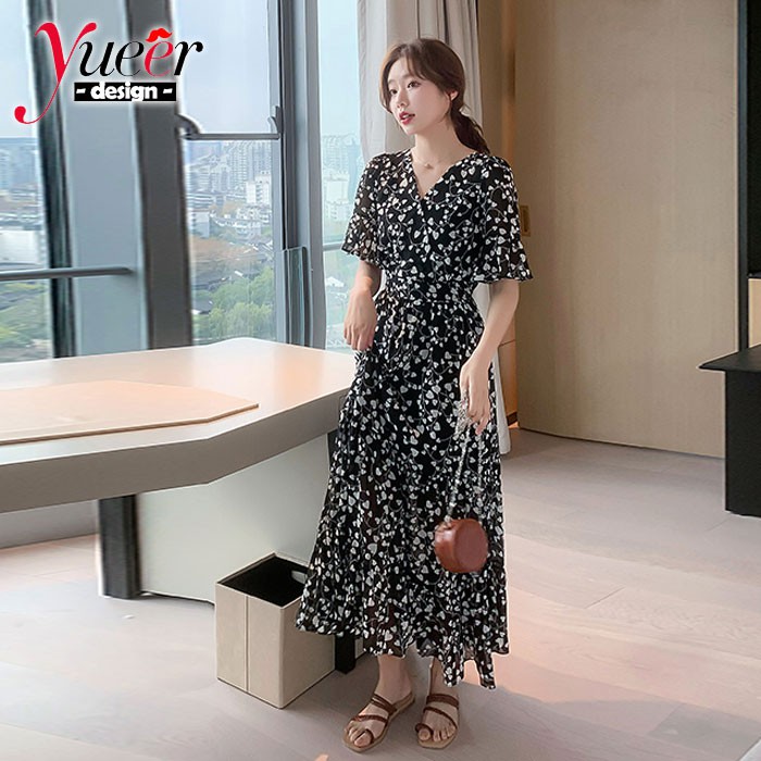 Đầm Voan Dáng Dài Qua Gối Size S-2xl Thời Trang Thanh Lịch Cho Nữ