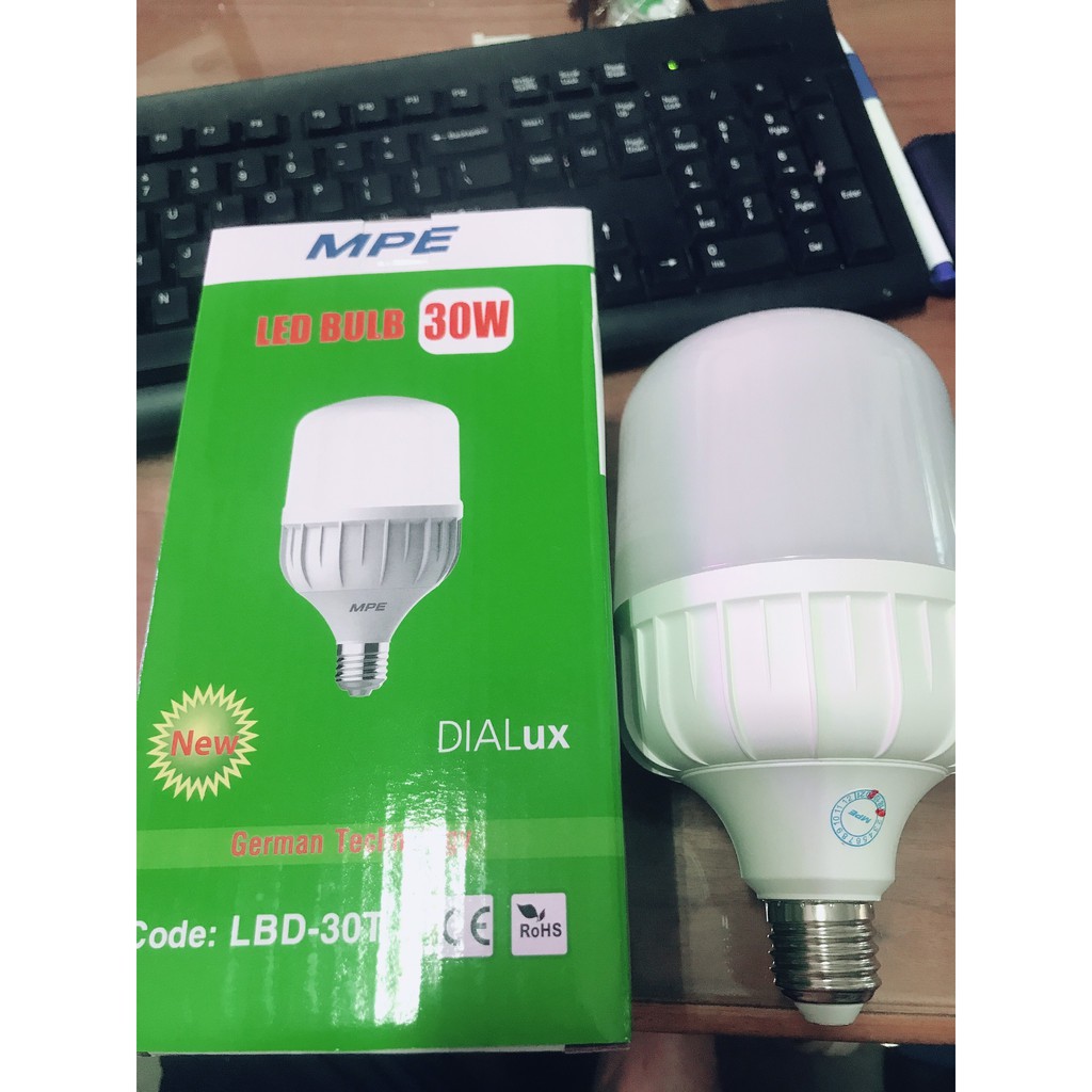 ĐÈN LED BULB 30W MPE TRẮNG / VÀNG