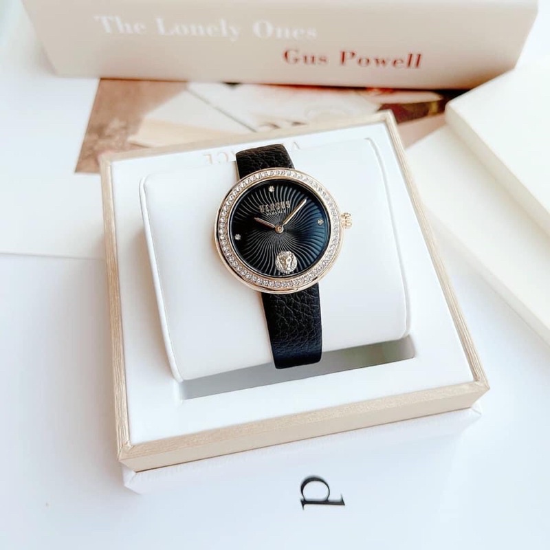 Đồng Hồ Nữ Versus Lèa Swarovski Mặt 35mm, chống nước 50m, dây da đen mềm