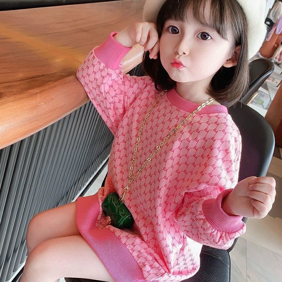 [babycat] Đầm Dài Tay Phong Cách Hàn Quốc Nhật Bản / Hàn Quốc Thời Trang Xuân Thu Cho Bé Gái