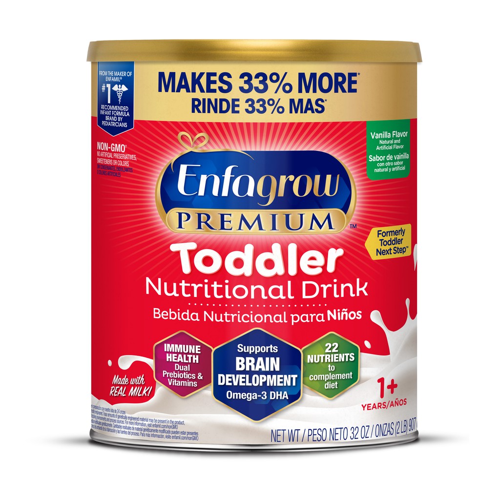 (Mẫu mới - Nắp vàng) Sữa Enfagrow Premium Toddler 907 gram - Hàng Mỹ
