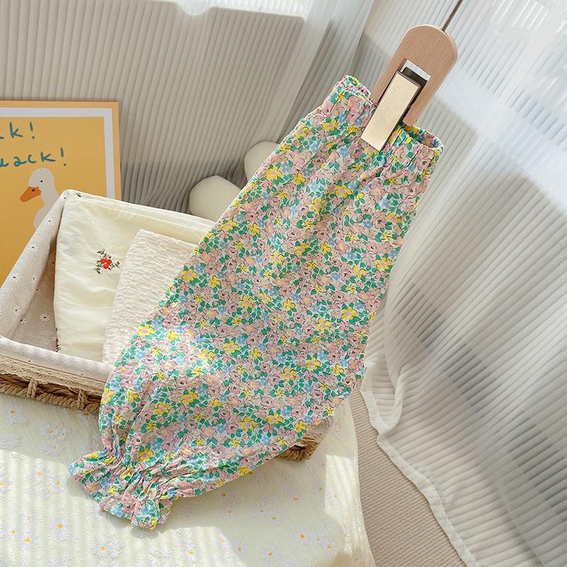 [Babycat] Hàng Có Sẵn Bán Chạy Quần Cotton Dáng Rộng Thêu Hoa Siêu Nhẹ Chống Muỗi Phong Cách Nhật Hàn Mới Cho Bé Gái Ngoài Trời
