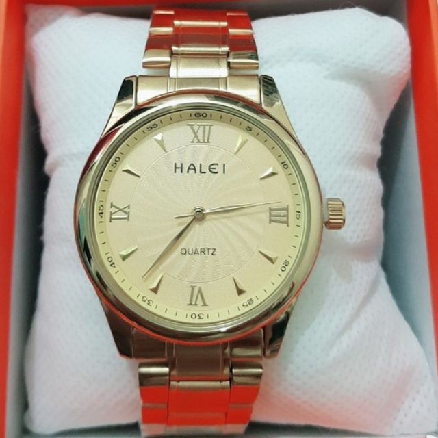 Đồng hồ nam Halei dây kim loại H505 khung vàng TẶNG vòng tay phong thủy và hộp sản phẩm | BigBuy360 - bigbuy360.vn