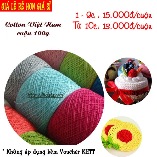 Sợi cotton Việt Nam bảng màu từ 30 đến 71