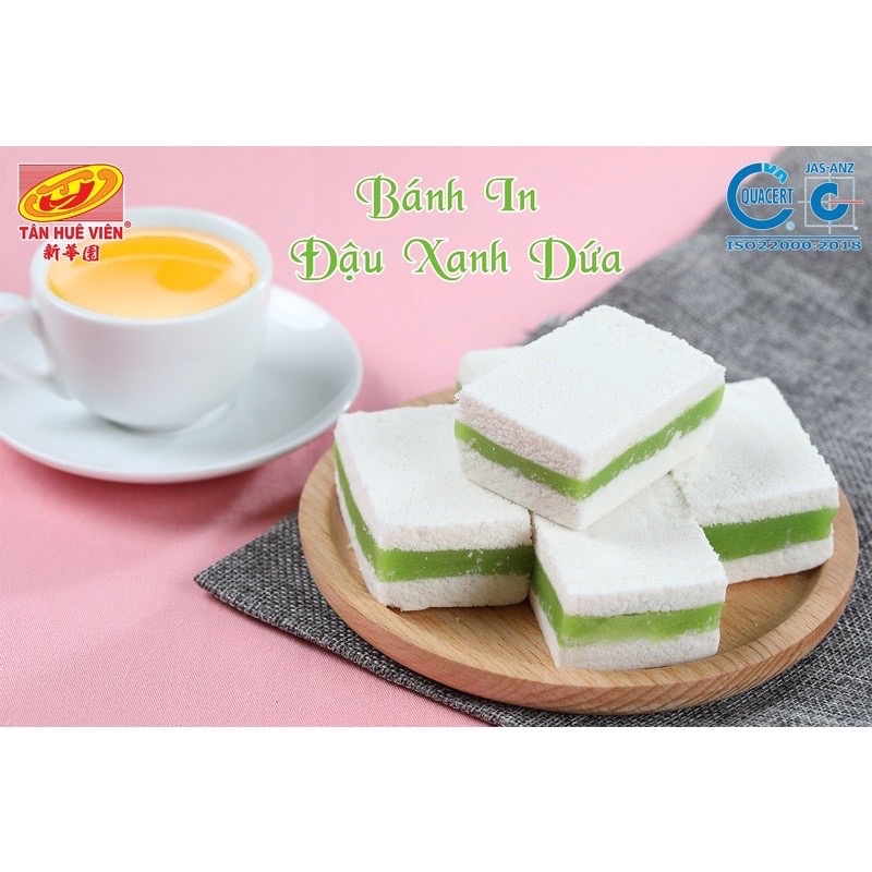 Bánh in 10 miếng đậu xanh lá dứa Tân huê Viên