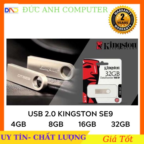 USB Kingston SE9 LOẠI 4GB  8GB  16GB   32GB - Mới 100%- Bảo Hành 2 Năm-  Vỏ Kim Loại - Kiểu Dáng Nhỏ Gọn-Treo Móc Khóa