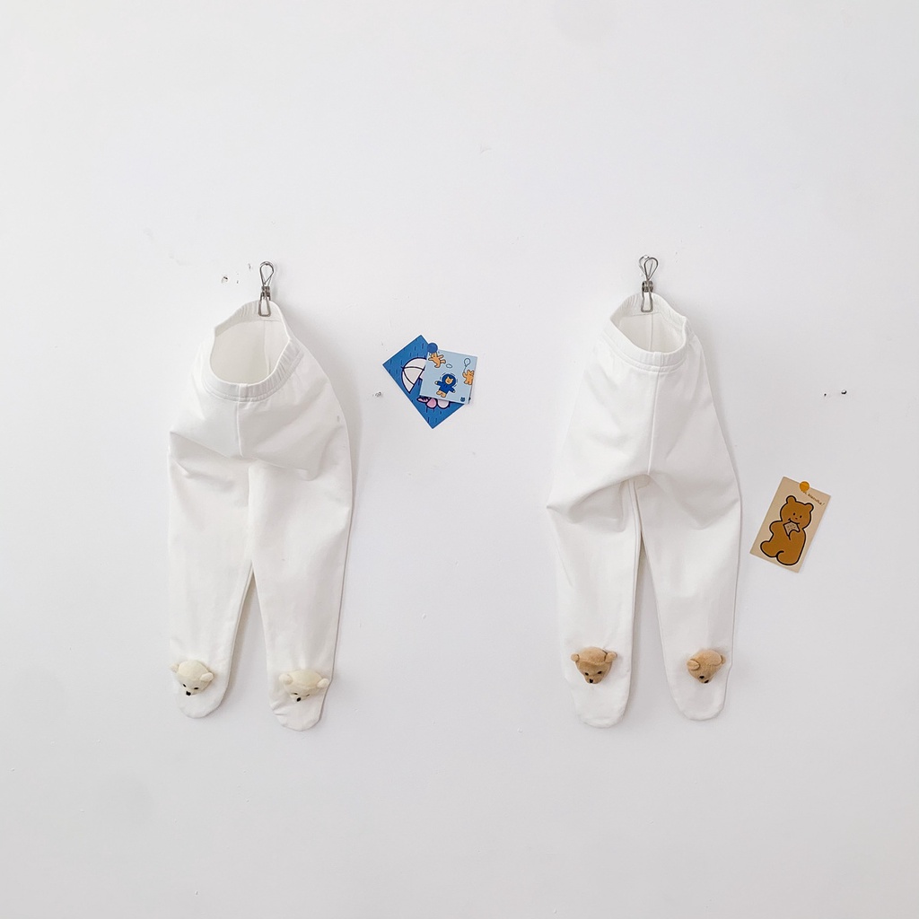 Quần legging co giãn họa tiết gấu hoạt hình xinh xắn dành cho trẻ em