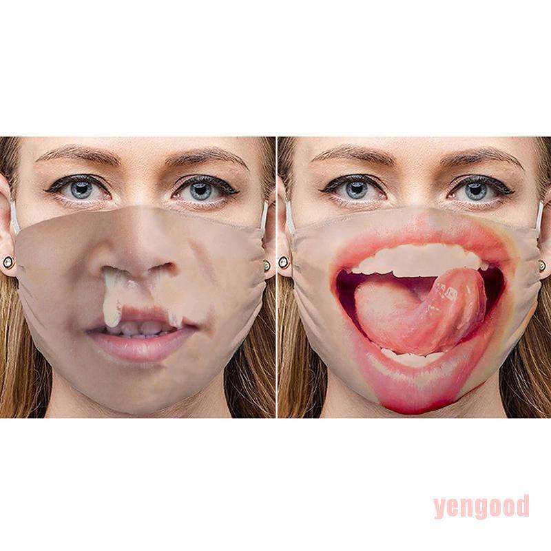 Mặt Nạ Chống Gió In Hình Mặt Cười 3D Có Thể Điều Chỉnh Cho Nam Nữ