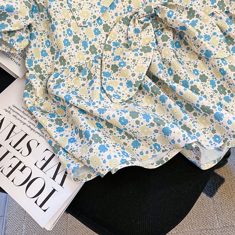 Áo Kiểu Tay Phồng In Họa Tiết Hoa Thời Trang Mùa Hè Hàng Mới Dành Cho Nữ