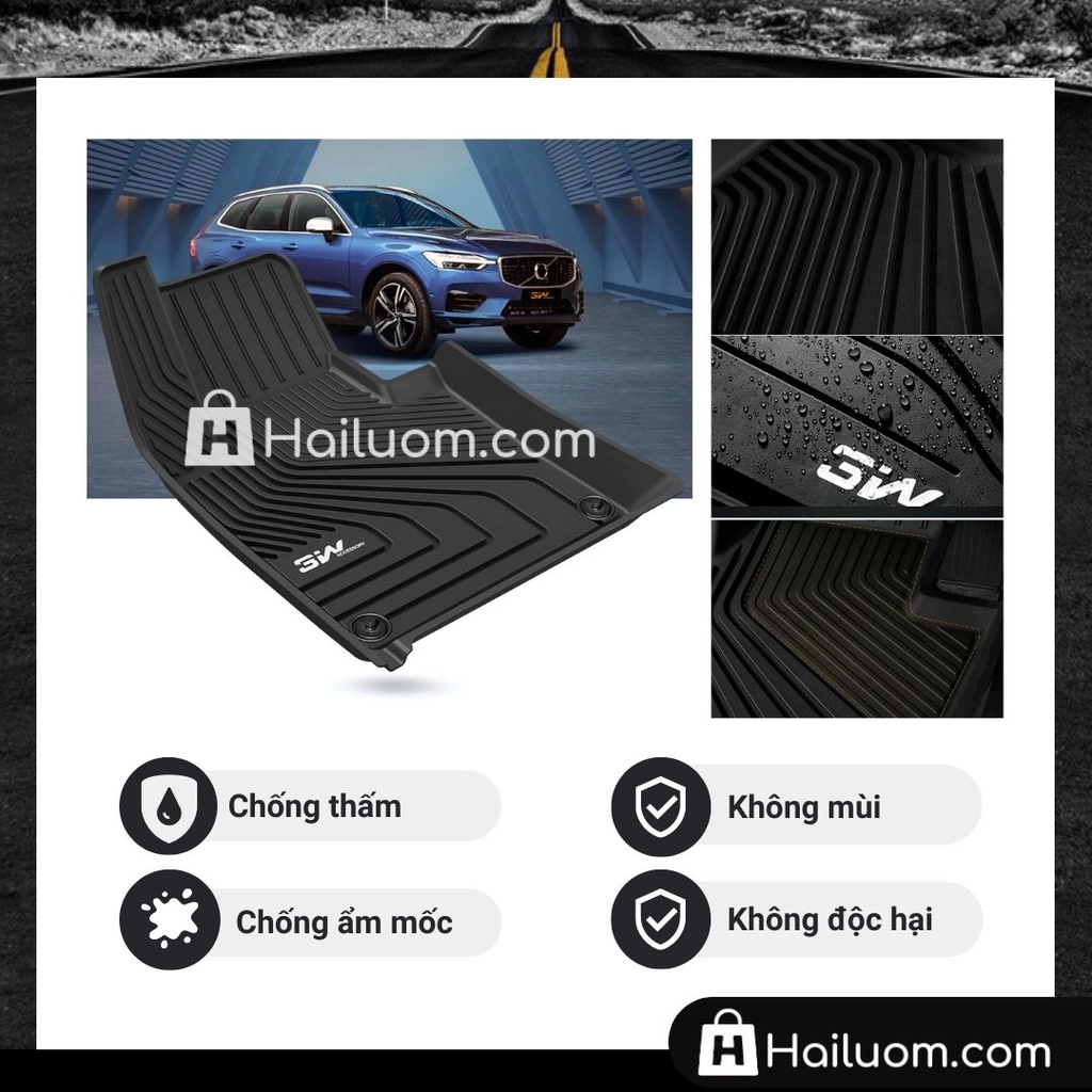 Thảm lót sàn ô tô Volvo XC60  - Thảm lót sàn ô tô 3W Nhựa TPE Đúc Khuôn Cao Cấp
