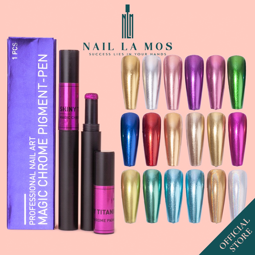 Bút tráng gương nail trang trí móng tiện lợi, 18 màu sắc đa dạng lên màu chuẩn đẹp (lẻ 1 cây)