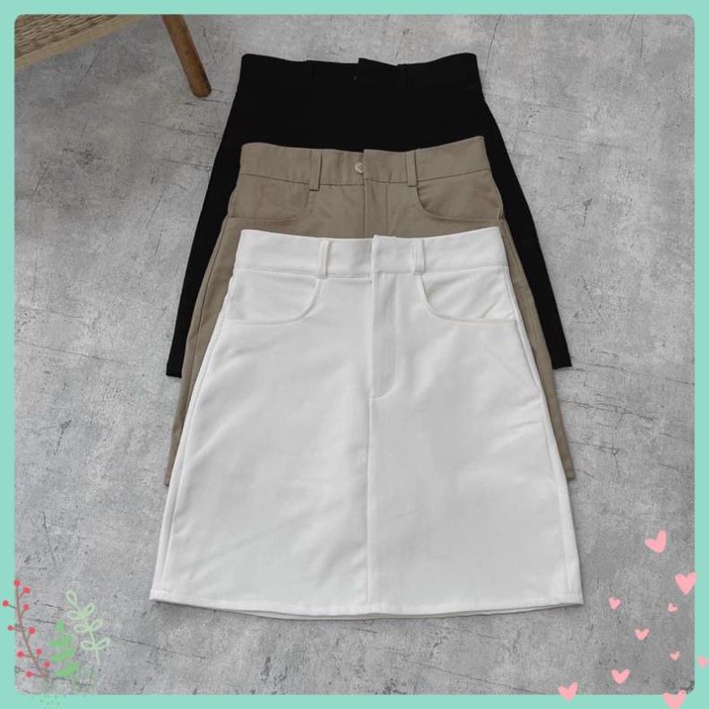 Chân Váy kaki nữ bassic dáng chữ a lưng cao có quần trong