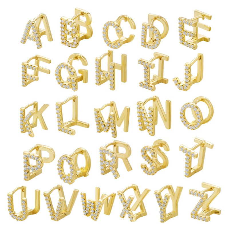 Bông Tai 26 Chữ Cái Đính Đá Thời Trang Nữ Tính