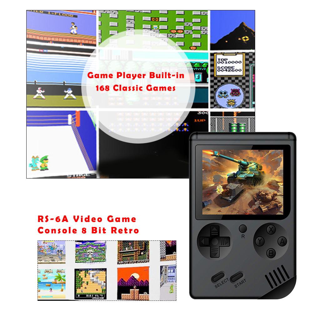 RS-6A Video Game Console 8 Bit Retro Game Player Built-in 168 Classic Games