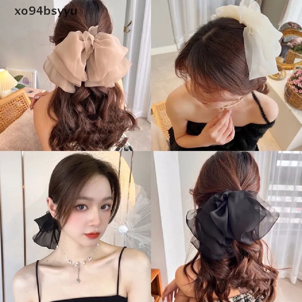 Kẹp Tóc xo94bsyyu Hình Nơ Vải Chiffon Cỡ Lớn Thời Trang Cho Nữ VN