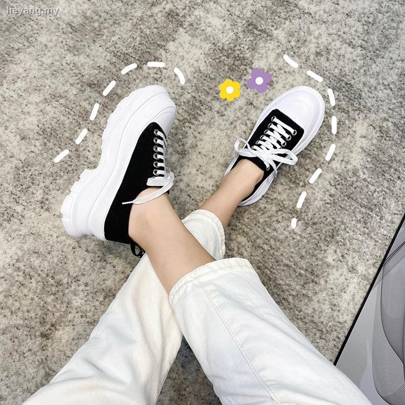 Giày thể thao Canvas đế dày màu trắng thời trang cho học sinh