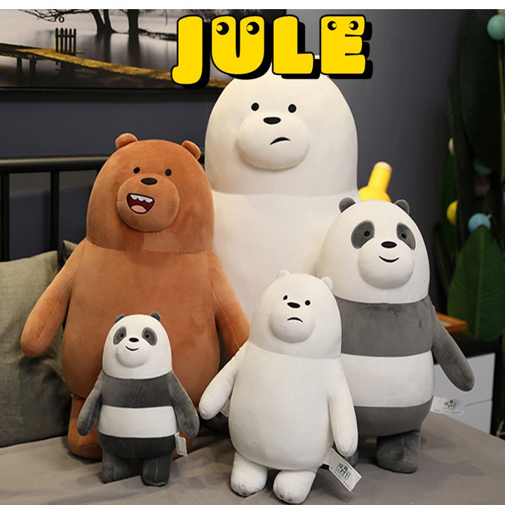 JULE 003 panda polar bear gấu Bắc cực gấu trúc Gấu nhồi bông We Bare Bears gấu trúc tư thế nằm sấp 25/30cm kiểu dáng dễ thương