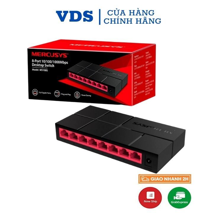 Bộ chia mạng Mercusys MS108G 8-Port 10/100/1000 Mbps hàng chính hãng,vds shop