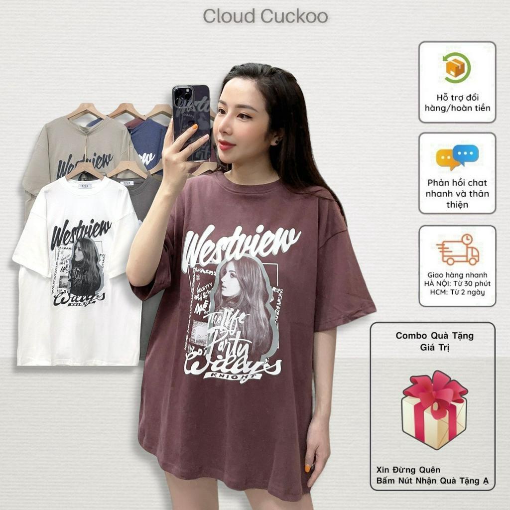 Áo Phông Dáng Rộng In Hình Cô Gái Phong Cách Mùa Hè Chất Cotton Mềm Mại Thông Thoáng- Mã Số: 30768