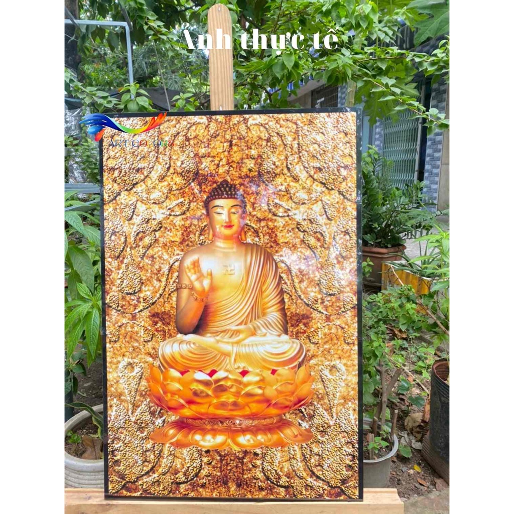 Tranh treo tường- Trang Laminate Tráng Gương Set 5 Tấm Phật Giáo