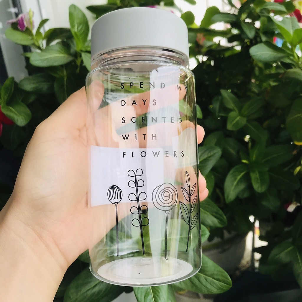 [Hỏa Tốc HN] Bình đựng nước cho bé cao cấp có nắp đậy chống sặc 380ml nhựa trong Nội địa Nhật Bản