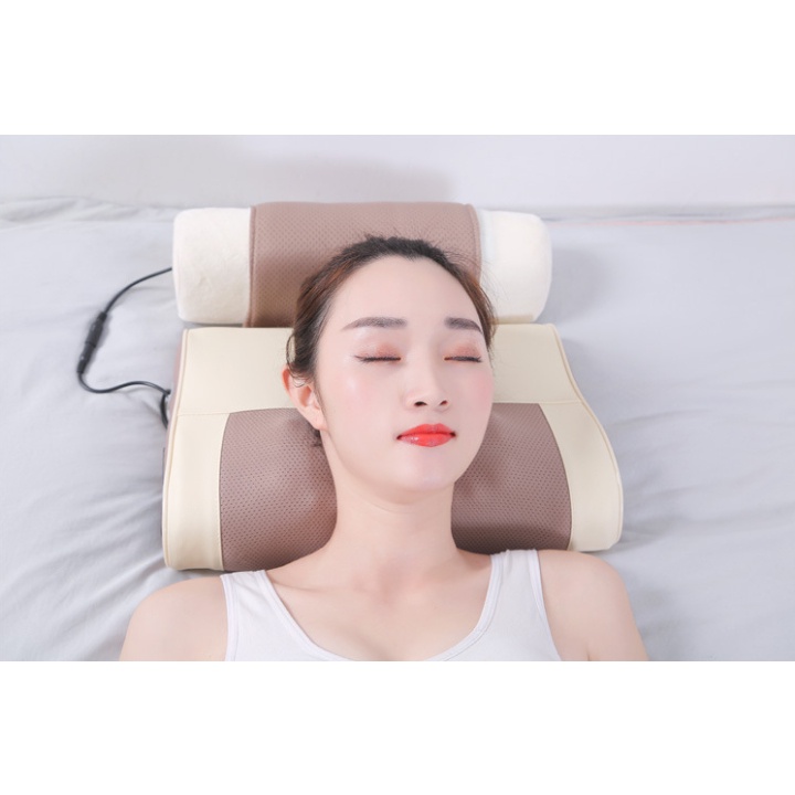 Gối má xa massage hồng ngoại 20 bi ☀️FREESHIP☀️ máy mát xa massge phiên bản PREMIUM tặng gối lưng +gói trị liệu thảo mộc
