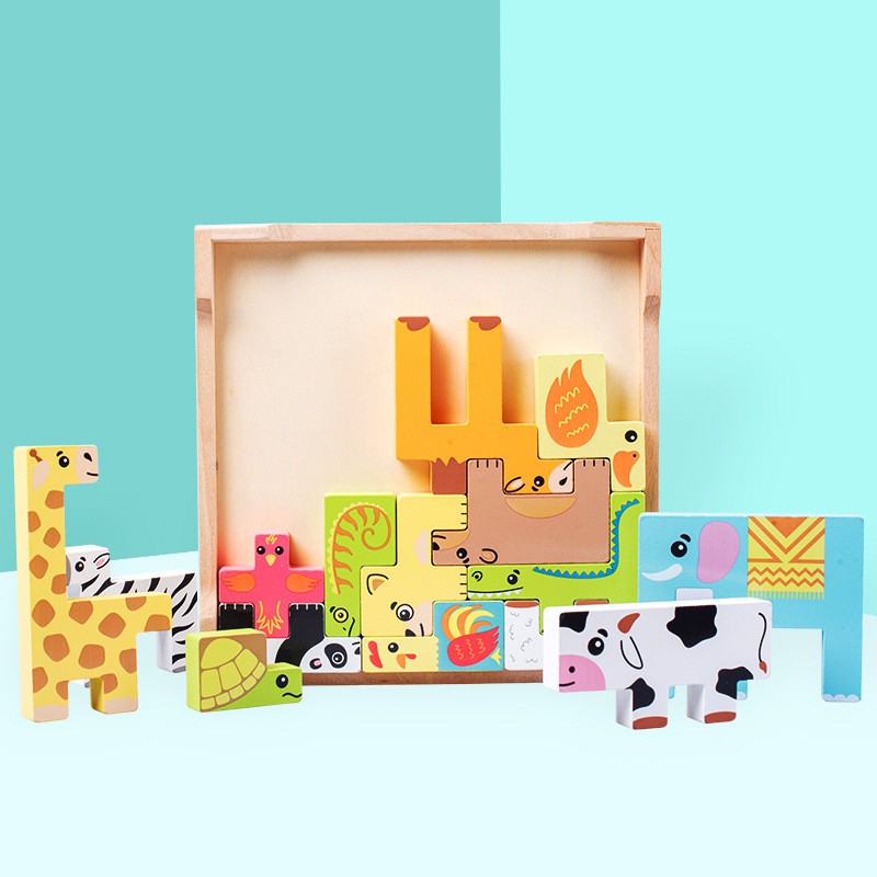Đồ chơi lắp ráp lego hình động vật bằng gỗ dành cho bé (loại lớn)