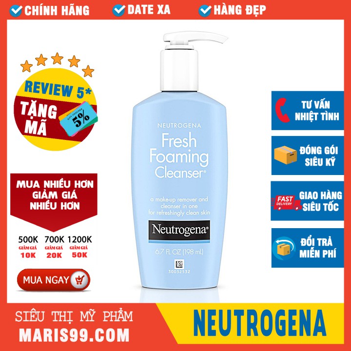 Sữa Rửa Mặt Tẩy Trang Neutrogena Fresh Foaming Cleanser (198ml) _NEUT018UPDT