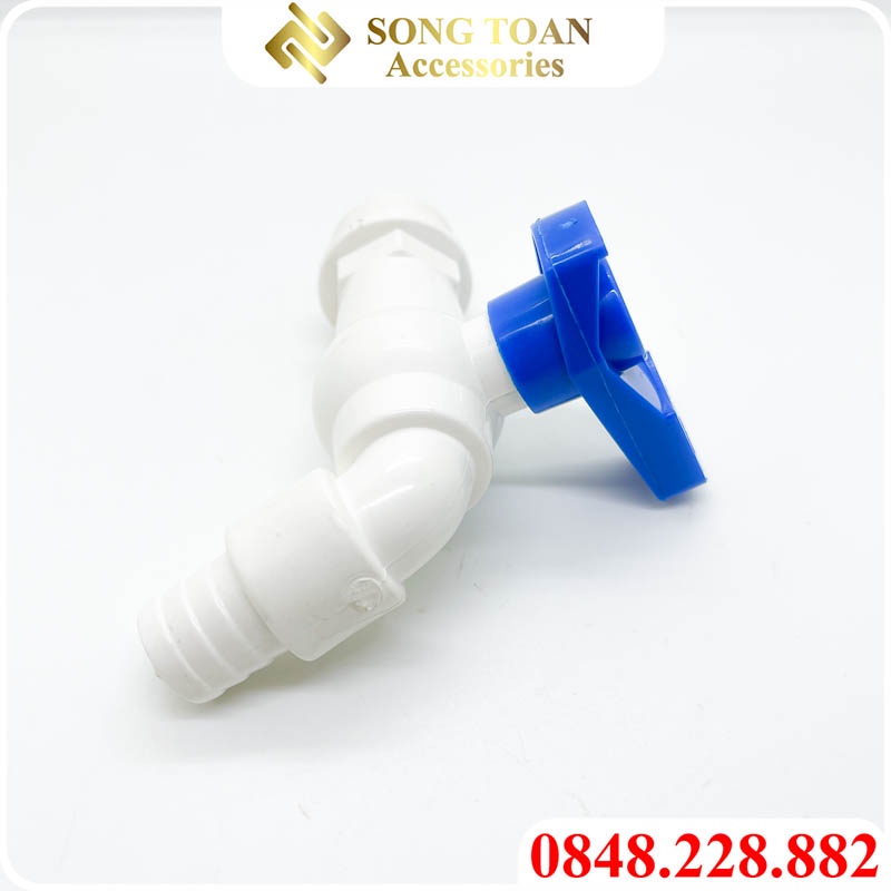Vòi Xả Nước & Tay Gạt Khóa Gạt 1 Chiều 90 độ - Có Đầu Nối Dễ Gắn Dây Dẫn Nước - Chất Liệu Nhựa Ren 21 27 Thông Dụng