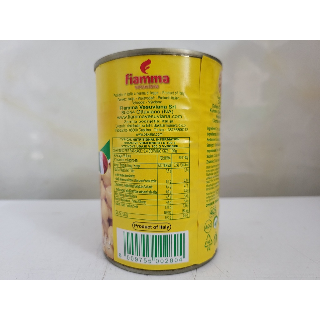 [Hộp 400g] ĐẬU RĂNG NGỰA (Đậu Cúc) [Italia] FIAMMA Garbanzo Beans (Chick Peas) (halal)
