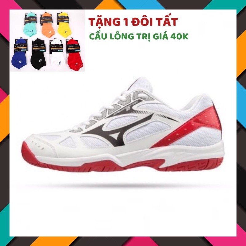 Giày  cầu lông Mizuno Cyclone Speed 2 V1GA198008 Trắng Đen Đỏ