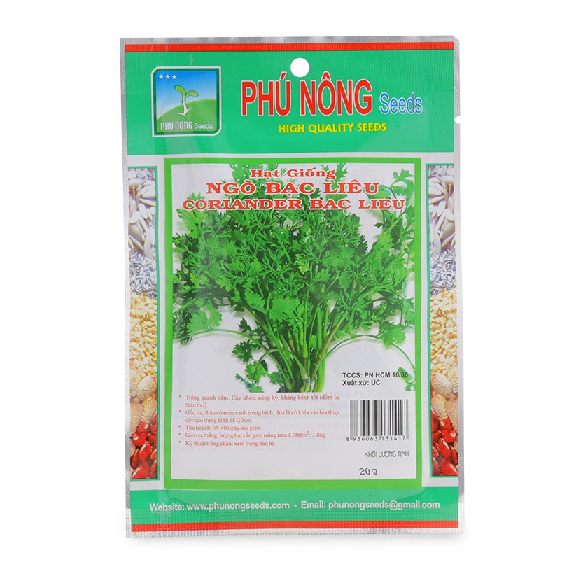 Hạt giống Phu Nong seeds gồm 7 loại rau và cây gia vị