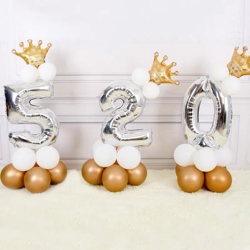 Bóng số từ 0-9 trang trí sinh nhật 4 màu cực xinh size 40cm