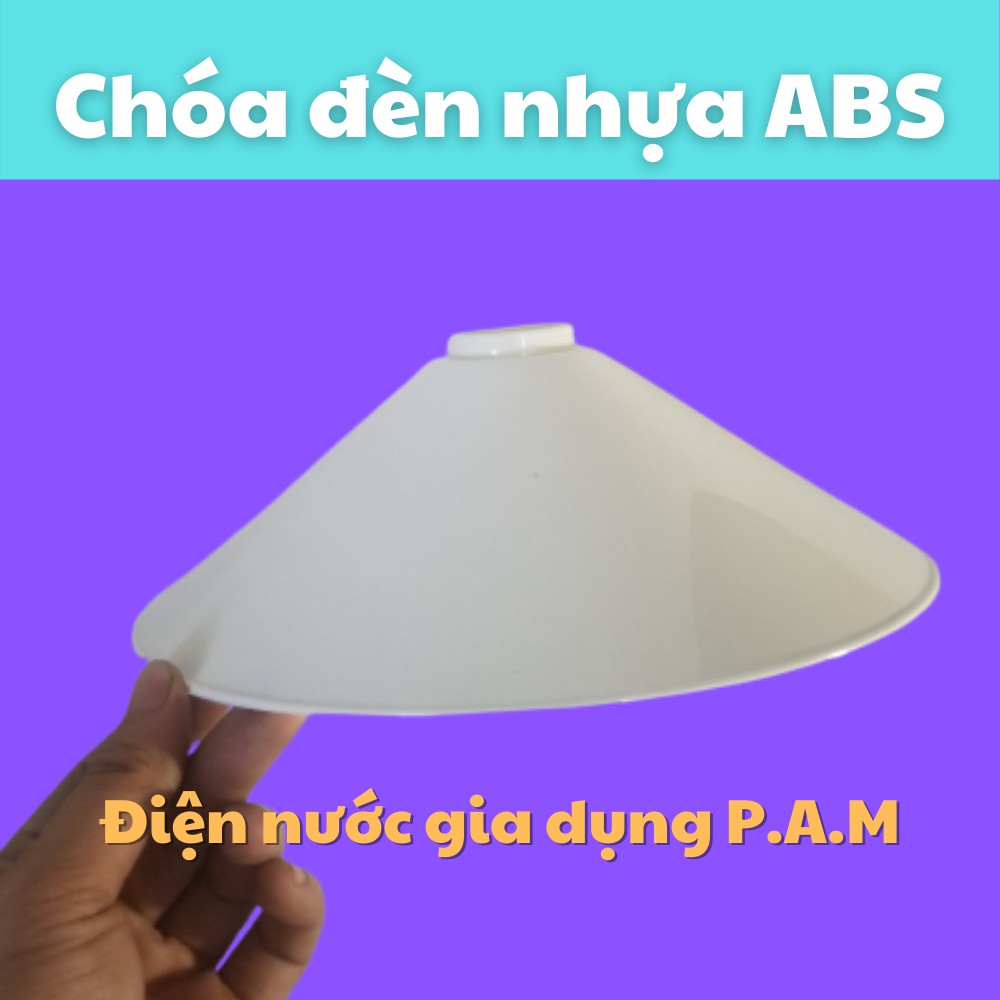 Chao (chóa) đèn nhựa trắng Chống Nắng Mưa cho Bóng Đèn ngoài trời ABS Điện Nước Chú Hội