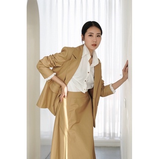 Áo blazer kaki hai lớp dành cho nữ Caffeine Studio