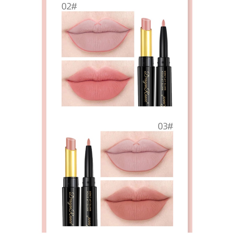 Set Son Lì + Chì Kẻ Viền Môi 2 Trong 1 Trang Điểm Mềm Mượt YOUYO