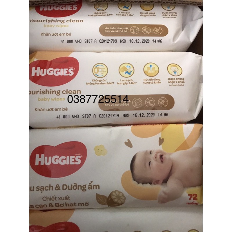 Khăn Giấy Ướt Huggies 72 Tờ