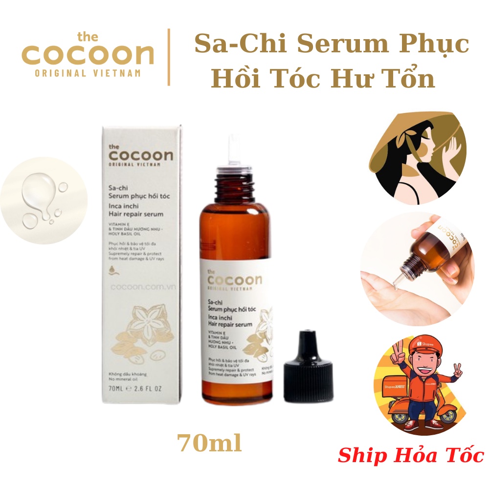 Serum tóc Cocoon Sa-chi Phục hồi tóc hư tổn 70ml