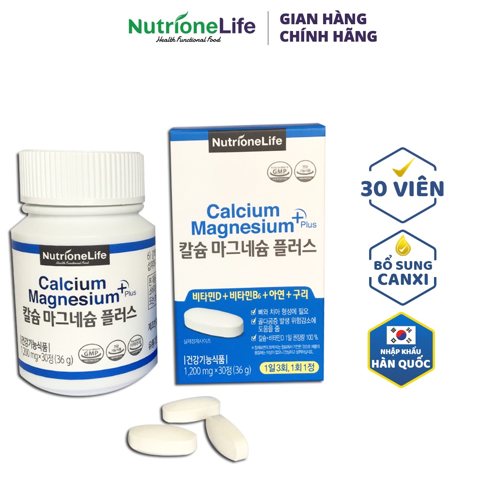 Viên Uống NUTRIONELIFE Calcium Magnesium Plus Bổ Sung Canxi Phát Triển Chiều Cao, Giúp Xương Chắc Khỏe 30 Viên