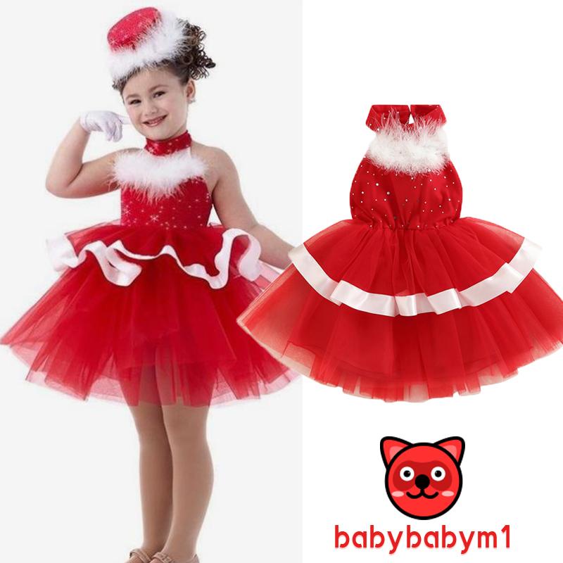 Đầm Xoè Tulle Sát Nách Phong Cách Giáng Sinh Cho Bé Gái