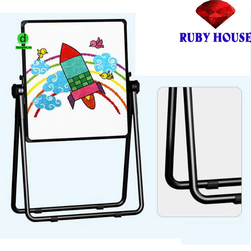 [LOẠI 1]Bảng vẽ hai mặt EDU cho bé có từ tính, xoá dễ dàng, không bám bụi, Bảng vẽ đa năng kèm phấn và bút - Ruby House