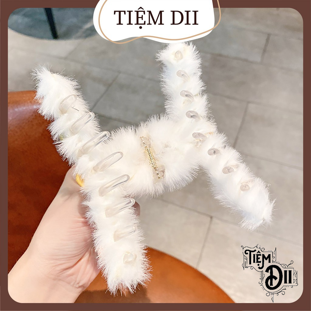 Kẹp Tóc Hàn Quốc Cỡ Lớn Kẹp Tóc Lông Style Vintage Dịu Dàng Cho Bạn Nữ Công Sở Quyến Rũ