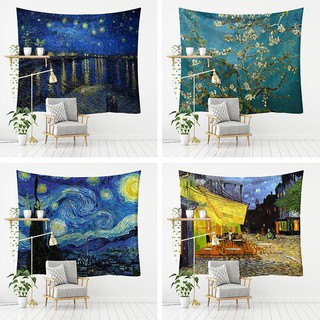 Thảm treo tường trang trí nội thất in họa tiết tranh van gogh