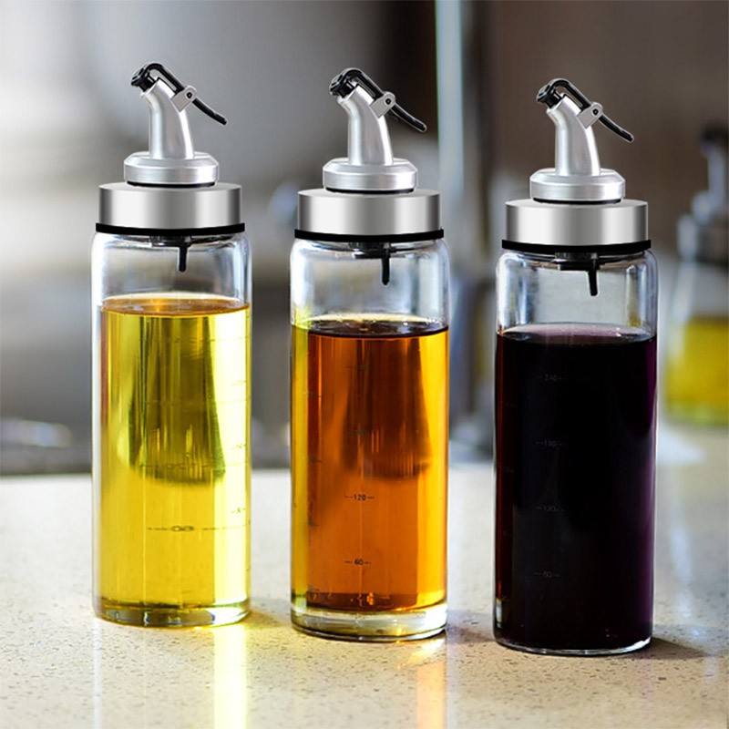 Chai rót dầu ăn chia vạch FREE SHIP Chai đựng gia vị chia vạch bằng thủy tinh JIMMEAL cao cấp