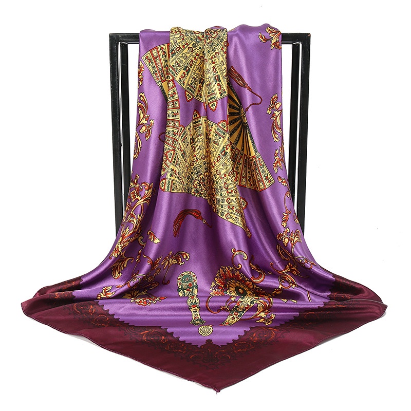 Khăn Choàng Vuông 90cm Vải Satin Thời Trang Cho Nữ WJ1001-39